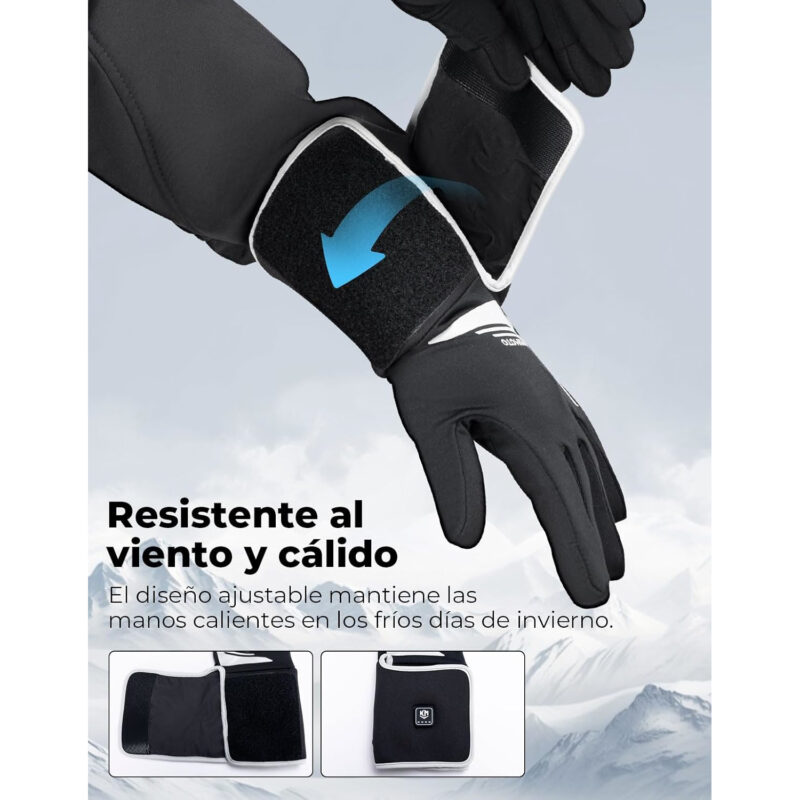 KEMIMOTO Guantes Calefactables, Guantes Térmico Invierno con Batería 2500 mAH, Guantes Cálido Ligeros Cómodos Flexibles para Moto Trabajadores Deportes Inviernos al Aire Libre Hielo Nieve - Imagen 4